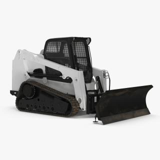 Tracked Skid Steer Bobcat With Dozer Blade 3D