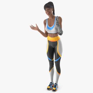 3D model Woman Wearing Modular Prosthetic Limb Talking Pose