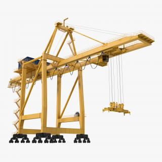 3D Quayside Container Crane Rigged