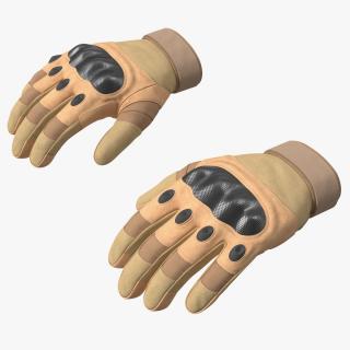 Airsoft Gloves Brown Fur 3D model