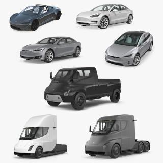 Tesla Cars Big 3D Models Collection 2 3D