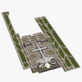 Airport Infrastructure with Aircrafts 3D