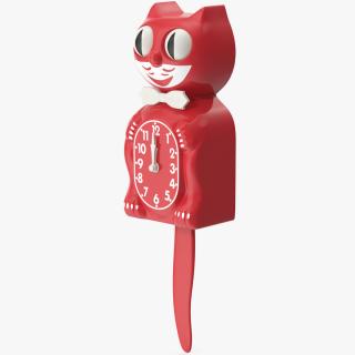 Retro Wall Clock Red Cat 3D model