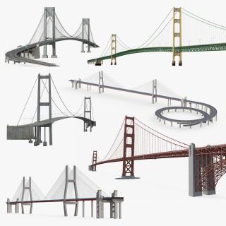 3D Suspension Bridges Collection 4