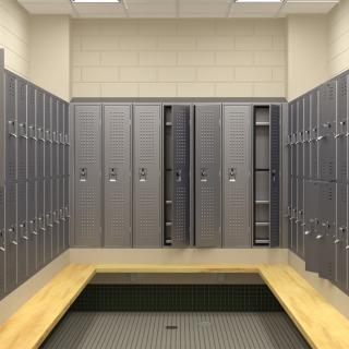 Locker Boxes Room Grey 3D