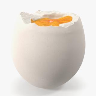 3D White Soft Boiled Egg Open