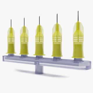 3D model Multi Injector 5 Needles Straight Yellow