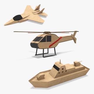 3D Cardboard Toy Vehicles Collection model