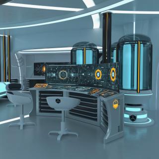 Futuristic Control Panel Station 3D