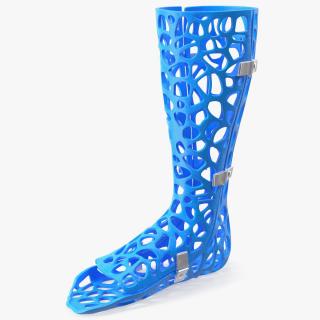 3D -Printed Orthopedic Cast Leg Blue model