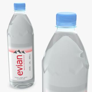 3D model Evian Natural Mineral Water 1L Plastic Bottle