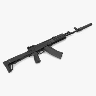 Assault Rifle AK-12 2011 with Suppressor New 3D model