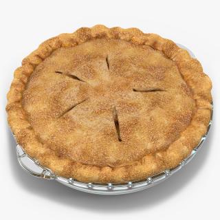 3D Apple Pie with Glass Plate