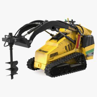 3D model Vermeer S450TX Skid Steer with Auger Drill Dirty Rigged