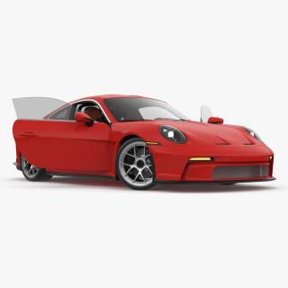 Modern Sport Car Red Rigged 3D