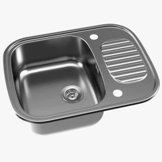 Single Bowl Stainless Steel Reversible Inset Sink 3D model