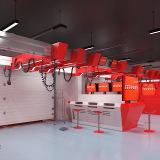 3D Formula 1 Garage Rigged model