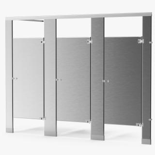 3D Bathroom Partitions Metallic model