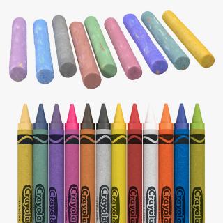 Chalks and Crayons 3D Models Collection 3D model