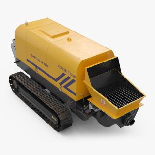 Portable Concrete Pump Model LDHBTS80 Rigged 3D model