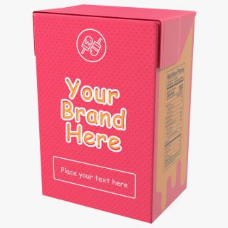 3D Rectangular Aseptic Carton Package Mockup Pink