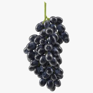 3D Cluster of Black Grapes model