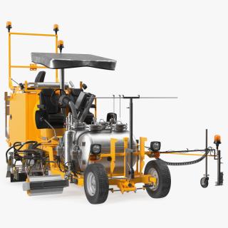 Road Line Marking Machine Rigged 2 3D model