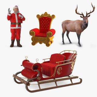 3D Santa Accessories Collection model