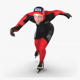 Speed Skater Runs 3D