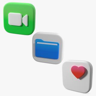 iPhone iOS Icons Collection 5 3D model