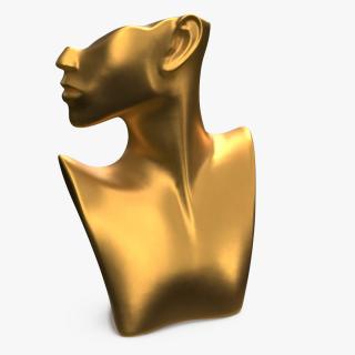 3D Necklace Display Bust Golden model