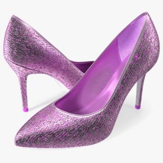 3D model Purple Sparkly Pumps