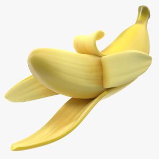 Fresh Peeled Banana Cartoon 3D