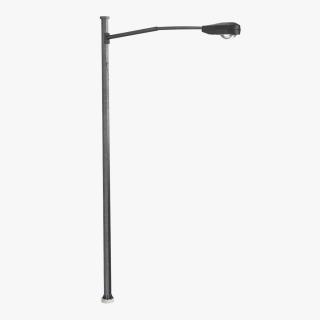 Street Light Pole with Single Lamp 3D model