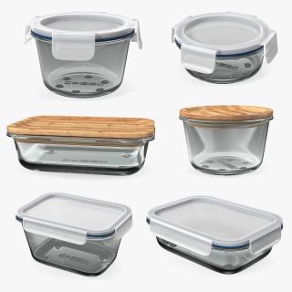 3D model Glass Food Storage Containers Collection