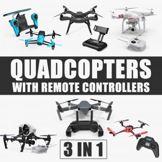 3D Quadcopters with Remote Controllers Collection