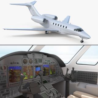 Medium Sized Business Jet with Interior Generic 3D