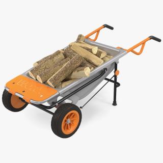 WORX Aerocart 8in1 Wheelbarrow Yard Cart with Firewood 3D model