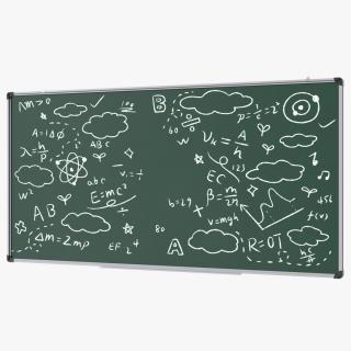 3D model School chalkboard painted