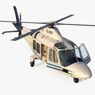 3D Agusta AW109S Grand Blue Rigged