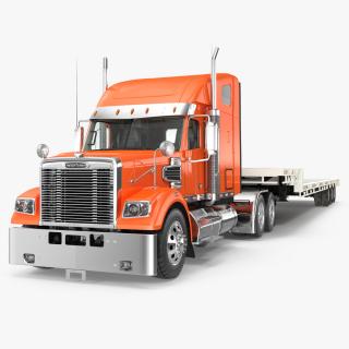 Freightliner Truck With Extendable Trailer 3D