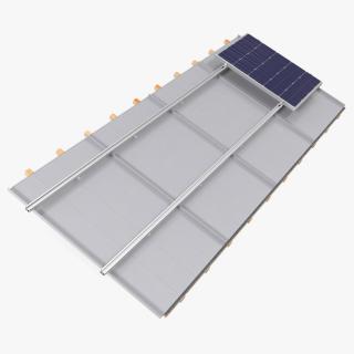 3D model Standing Seam Roof with Solar Panel