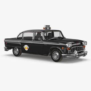 3D Classic Checker Taxi Cab 2