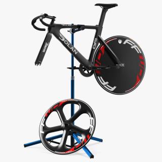 3D Carbon Track Bicycle on Repair Stand 2 model