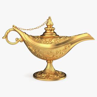 Golden Magic Lamp 3D