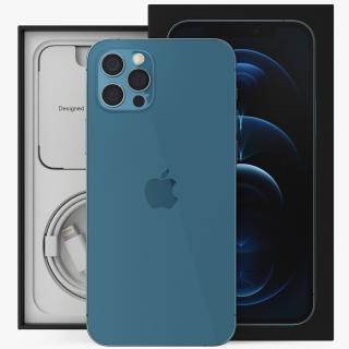 iPhone 12 Pro Unboxed Pacific Blue 3D model