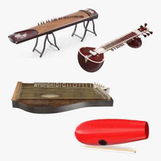 3D Traditional Stringed Instruments Collection model