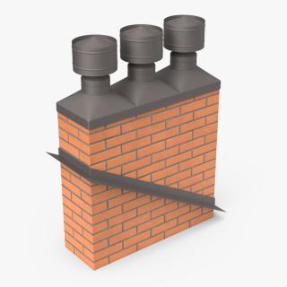 Triple Brick Chimney Corner Base 3D