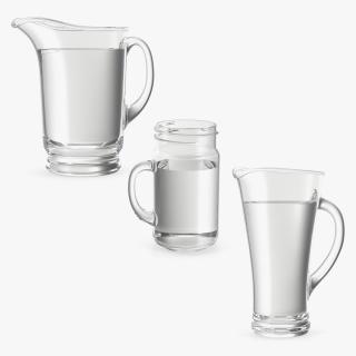 Glass Jugs With Water Collection 3 3D model