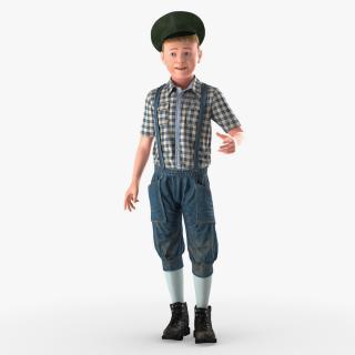 3D model Realistic Vintage Boy Standing Pose